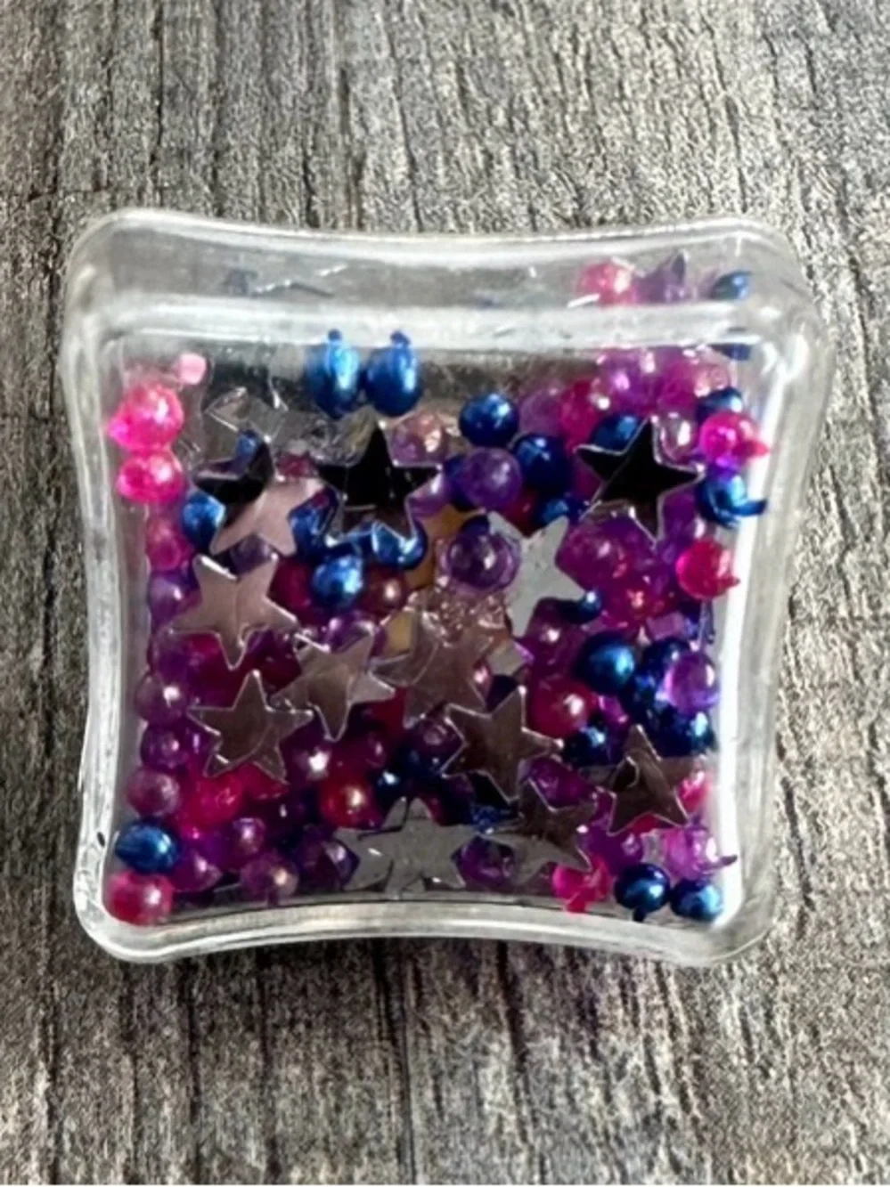 💞 New Handmade Adjustable Multicolored Star Glitter Ring